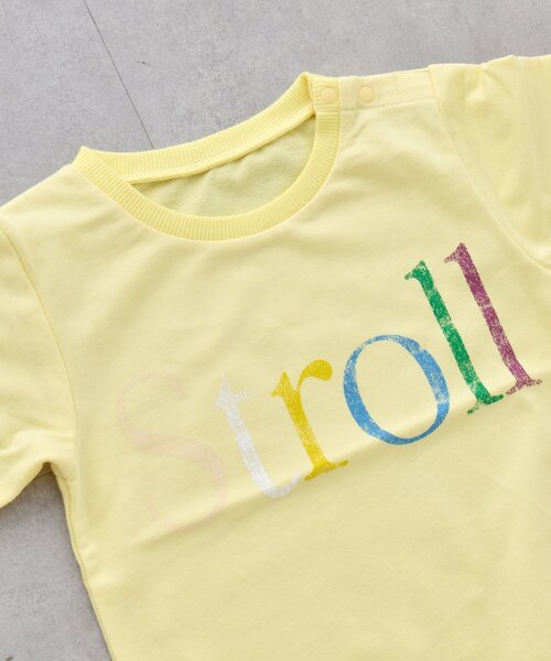 CIAOPANIC TYPY(チャオパニックティピー)の「【BABY】ミニ裏毛かすれカラーロゴロンパース(Tシャツ/カットソー・キッズ・サックスブルー/グレー/イエロー・80)」の19枚目の写真