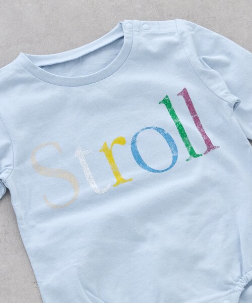 CIAOPANIC TYPY(チャオパニックティピー)の「【BABY】ミニ裏毛かすれカラーロゴロンパース(Tシャツ/カットソー・キッズ・サックスブルー/グレー/イエロー・80)」の20枚目の写真