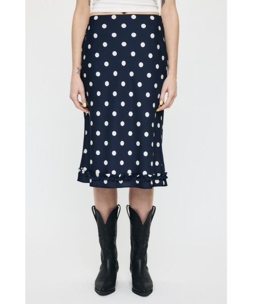 MOUSSY（マウジー）の「【26年SS新作】SATIN DOT スカート（スカート・レディース・ホワイト/ネイビー・2/1）」の3枚目の写真
