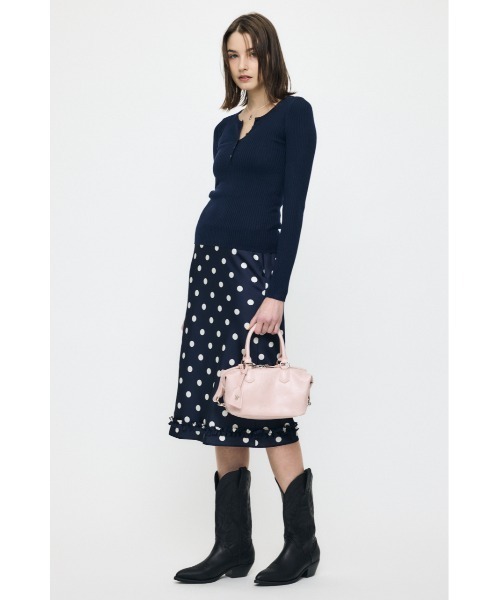 MOUSSY（マウジー）の「【26年SS新作】SATIN DOT スカート（スカート・レディース・ホワイト/ネイビー・2/1）」の5枚目の写真