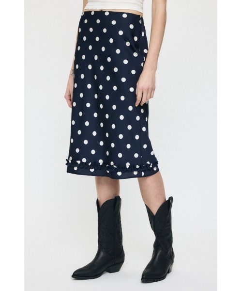 MOUSSY（マウジー）の「【26年SS新作】SATIN DOT スカート（スカート・レディース・ホワイト/ネイビー・2/1）」の6枚目の写真
