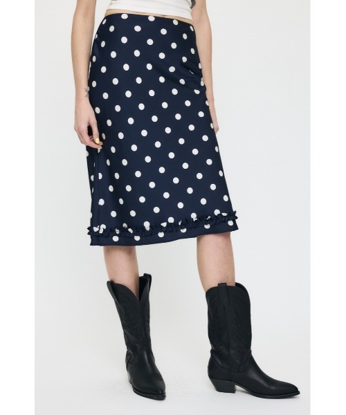 MOUSSY（マウジー）の「【26年SS新作】SATIN DOT スカート（スカート・レディース・ホワイト/ネイビー・2/1）」の7枚目の写真