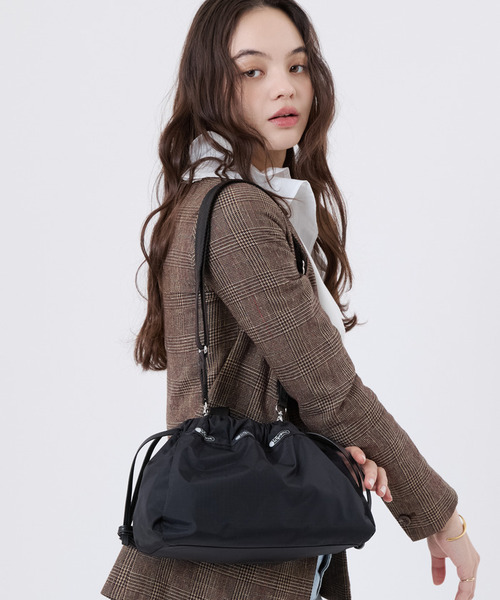 E/W CITY DRAWSTRING BAGアップタウンブラック/ブラック