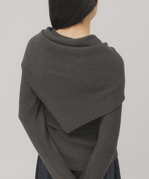 KBF（ケイビーエフ）の「ミニブークレトライアングルスカーフ（バンダナ/スカーフ・レディース・チャコールグレー/アイボリー・ONE）」の17枚目の写真