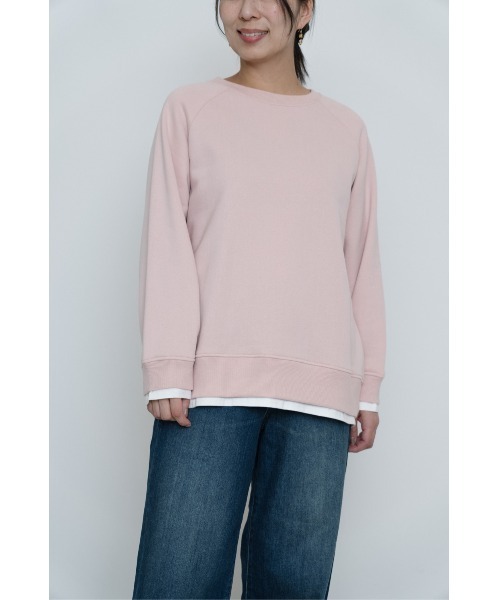 HEART MARKET（ハートマーケット）の「裏起毛レイヤード風プルオーバー（スウェット・レディース・ピンク/ナチュラル/グレー/ミント/スミクロ・FREE）」の5枚目の写真