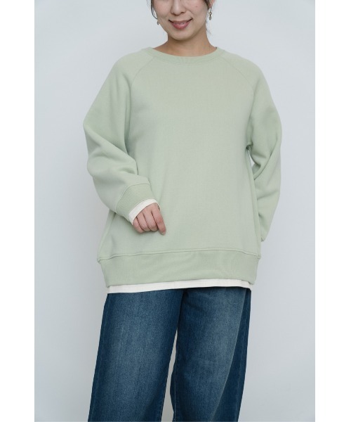 HEART MARKET（ハートマーケット）の「裏起毛レイヤード風プルオーバー（スウェット・レディース・ピンク/ナチュラル/グレー/ミント/スミクロ・FREE）」の4枚目の写真