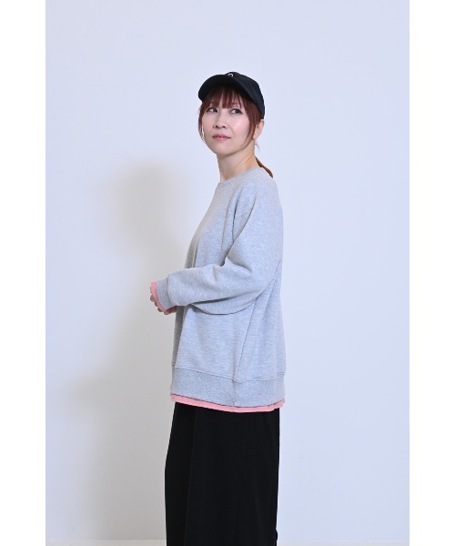 HEART MARKET（ハートマーケット）の「裏起毛レイヤード風プルオーバー（スウェット・レディース・ピンク/ナチュラル/グレー/ミント/スミクロ・FREE）」の8枚目の写真