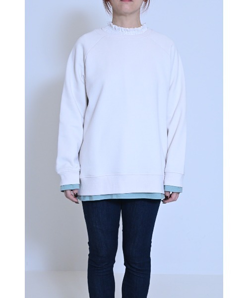 HEART MARKET（ハートマーケット）の「裏起毛レイヤード風プルオーバー（スウェット・レディース・ピンク/ナチュラル/グレー/ミント/スミクロ・FREE）」の10枚目の写真