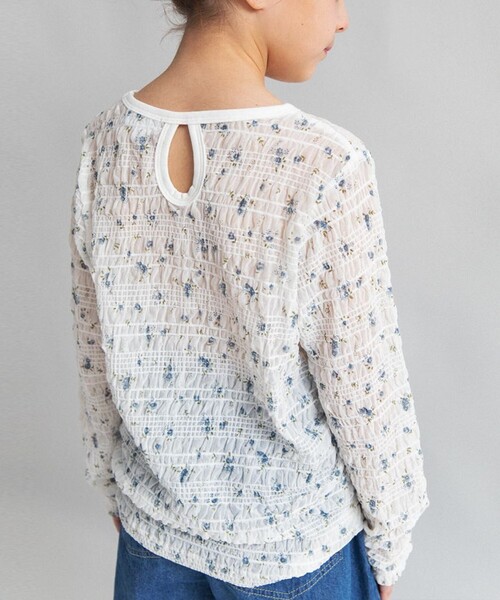 EDWIN（エドウィン）の「【Ou? by EDWIN】ぽこぽこ長袖Tシャツ（Tシャツ/カットソー・キッズ・サックスブルー/オフホワイト/ブラック・90/100/110/130/140/120/150）」の9枚目の写真