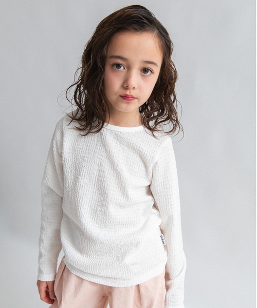 EDWIN（エドウィン）の「【Ou? by EDWIN】ぽこぽこ長袖Tシャツ（Tシャツ/カットソー・キッズ・サックスブルー/オフホワイト/ブラック・90/100/110/130/140/120/150）」の18枚目の写真