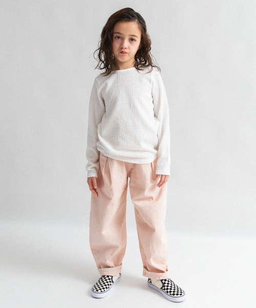 EDWIN（エドウィン）の「【Ou? by EDWIN】ぽこぽこ長袖Tシャツ（Tシャツ/カットソー・キッズ・サックスブルー/オフホワイト/ブラック・90/100/110/130/140/120/150）」の17枚目の写真