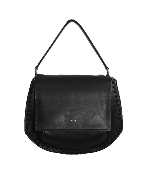 YArKA（ヤーカ）の「【YArKA/ヤーカ】real leather lace up 2way round bottom bag [lumm4] / レースアップ2ウェイラウンドバッグ（ハンドバッグ・レディース・ブラック・FREE）」の3枚目の写真