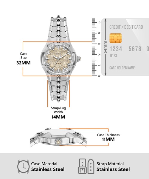 DIESEL(ディーゼル)の「ディーゼル 腕時計 レディース アナログ ステンレス DZ5631(アナログ腕時計・レディース・シルバー・FREE)」の10枚目の写真