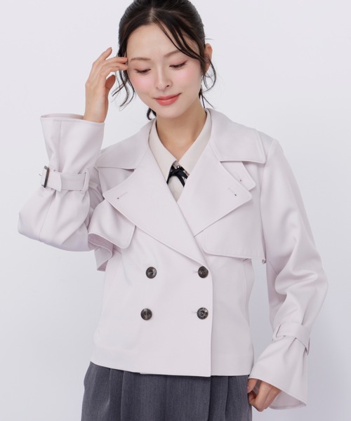 JILL by JILL STUART（ジルバイジルスチュアート）の「スタンドカラーショートトレンチコート（トレンチコート・レディース・ホワイト/ベージュ/ピンク・SMALL/MEDIUM）」の20枚目の写真