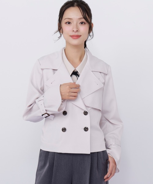 JILL by JILL STUART（ジルバイジルスチュアート）の「スタンドカラーショートトレンチコート（トレンチコート・レディース・ホワイト/ベージュ/ピンク・SMALL/MEDIUM）」の19枚目の写真