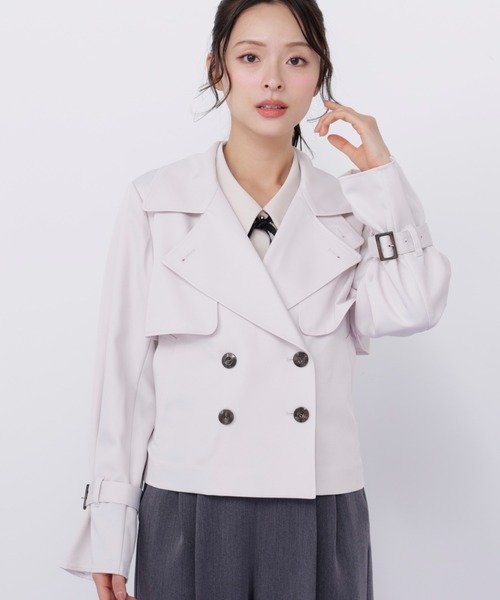 JILL by JILL STUART（ジルバイジルスチュアート）の「スタンドカラーショートトレンチコート（トレンチコート・レディース・ホワイト/ベージュ/ピンク・SMALL/MEDIUM）」の18枚目の写真