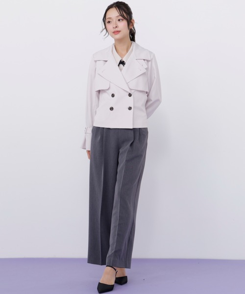 JILL by JILL STUART（ジルバイジルスチュアート）の「スタンドカラーショートトレンチコート（トレンチコート・レディース・ホワイト/ベージュ/ピンク・SMALL/MEDIUM）」の22枚目の写真