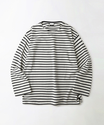 OUTSTANDING（アウトスタンディング）の「STRIPE BOAT NECK LONG SLEEVE TEE_IVORY/NAVY（Tシャツ/カットソー）」