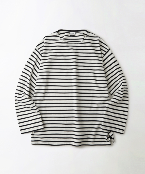 __様 STRIPE BOAT NECK LONG SLEEVE TEE_IVORY/NAVY（Tシャツ/カットソー