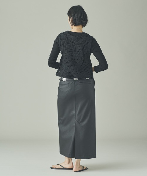 Curensology（カレンソロジー）の「Curensology(カレンソロジー)/レース2WAYニットベスト（ベスト・レディース・ブラック・FREE）」の6枚目の写真