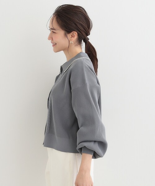 SHOO・LA・RUE(シューラルー)の「襟付きレース風カーディガン(カーディガン/ボレロ・レディース・ブラック/オフホワイト/グレー・00)」の10枚目の写真