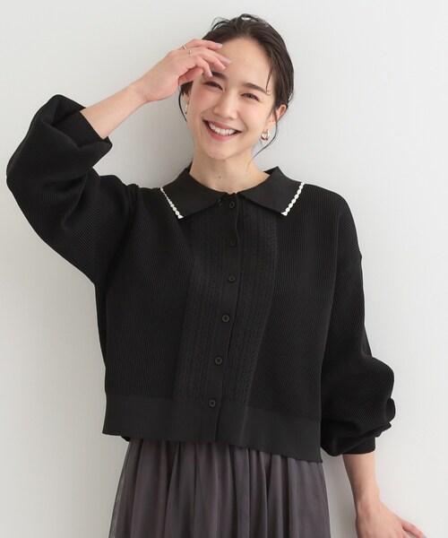 SHOO・LA・RUE(シューラルー)の「襟付きレース風カーディガン(カーディガン/ボレロ・レディース・ブラック/オフホワイト/グレー・00)」の13枚目の写真