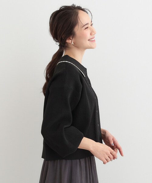 SHOO・LA・RUE(シューラルー)の「襟付きレース風カーディガン(カーディガン/ボレロ・レディース・ブラック/オフホワイト/グレー・00)」の14枚目の写真