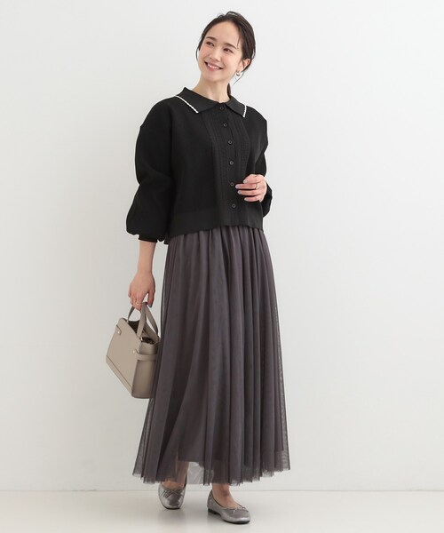 SHOO・LA・RUE(シューラルー)の「襟付きレース風カーディガン(カーディガン/ボレロ・レディース・ブラック/オフホワイト/グレー・00)」の15枚目の写真