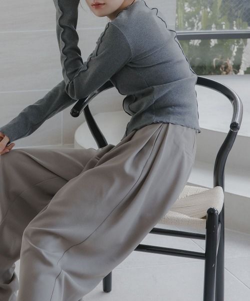 slattgir（スラットジール）の「高身長　サイドタックコクーンパンツ（トールサイズ）Essenave（その他パンツ・レディース・グレイッシュベージュ/グレー・T3L/TLL/TL/TM）」の8枚目の写真