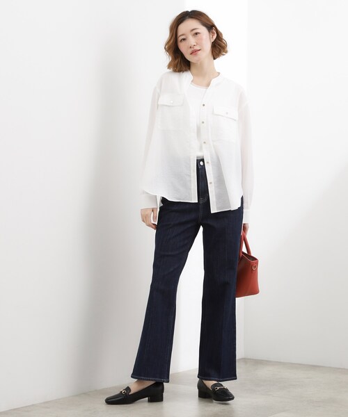 grove（グローブ）の「【貴島明日香さん着用】お仕事も普段も。今どきワークシャツブラウス（シャツ/ブラウス・レディース・グリーン系その他4/ブルー系その他4/オフホワイト/ダークグレー/サンドベージュ・02/03/01/04/05）」の19枚目の写真