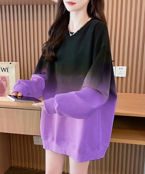 Flugge（フラッジー）の「グラデーションスウェット（スウェット・レディース・グリーン/パープル・MEDIUM/LARGE）」の3枚目の写真