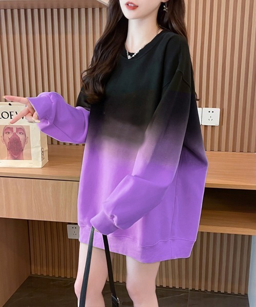 Flugge（フラッジー）の「グラデーションスウェット（スウェット・レディース・グリーン/パープル・MEDIUM/LARGE）」の6枚目の写真