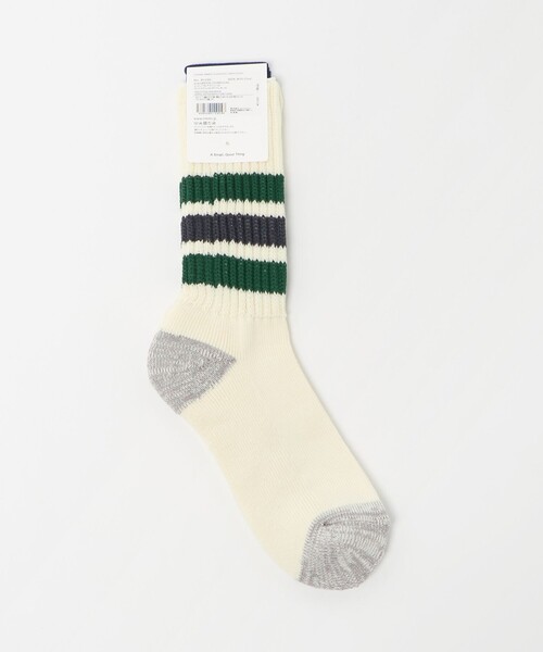 ROTOTO（ロトト）の「＜ROTOTO＞ライン クルー ソックス（ソックス/靴下・メンズ・ダークグリーン/ダークブラウン・M）」の6枚目の写真