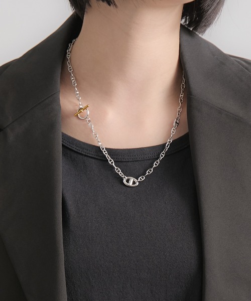 CIASENSE（シアセンス）の「2Way Two-tone Anker Chain Necklace / 2wayツートーンアンカーチェーンネックレス（ネックレス・メンズ・シルバー・FREE）」の4枚目の写真