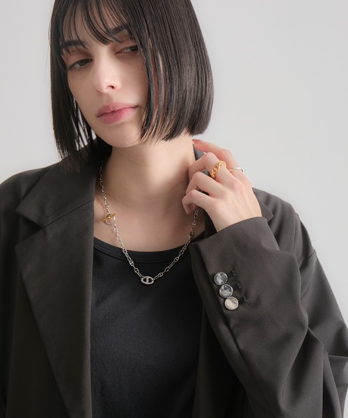 CIASENSE（シアセンス）の「2Way Two-tone Anker Chain Necklace / 2wayツートーンアンカーチェーンネックレス（ネックレス・メンズ・シルバー・FREE）」の3枚目の写真