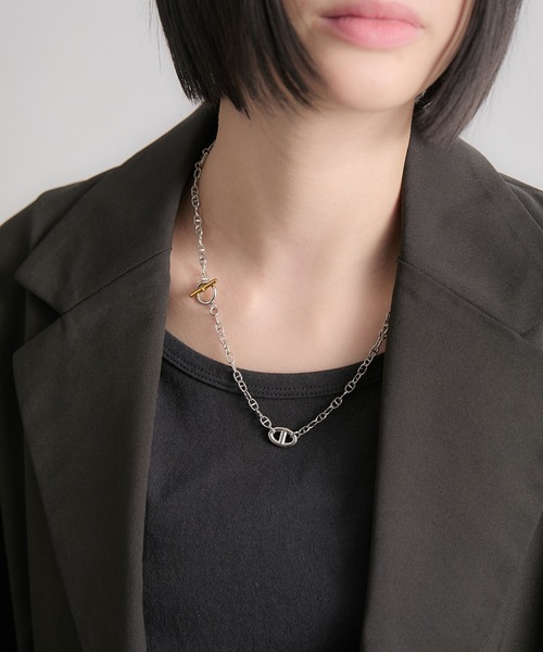 CIASENSE（シアセンス）の「2Way Two-tone Anker Chain Necklace / 2wayツートーンアンカーチェーンネックレス（ネックレス・メンズ・シルバー・FREE）」の7枚目の写真