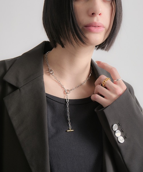 CIASENSE（シアセンス）の「2Way Two-tone Anker Chain Necklace / 2wayツートーンアンカーチェーンネックレス（ネックレス・メンズ・シルバー・FREE）」の9枚目の写真