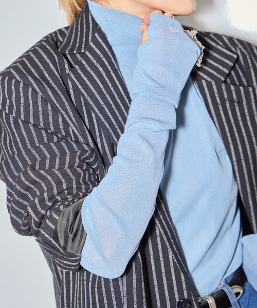 CITYSHOP（シティーショップ）の「《追加5》SHEER HIGH NECK TOP：カットソー（Tシャツ/カットソー・レディース・ベージュ/ブラック/ブルー系その他・FREE）」の18枚目の写真