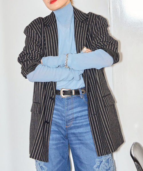 CITYSHOP（シティーショップ）の「《追加5》SHEER HIGH NECK TOP：カットソー（Tシャツ/カットソー・レディース・ベージュ/ブラック/ブルー系その他・FREE）」の19枚目の写真