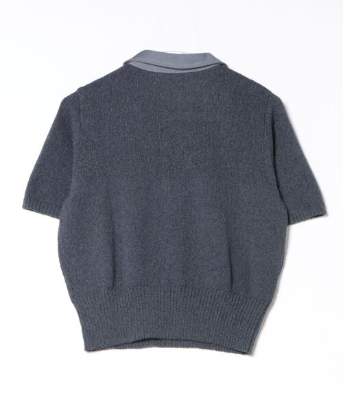 UNDOVE(アンドゥーブ)の「衿元デニム切替ニットポロシャツ 【サマーニット/デニムシャツ/ポロシャツ/ジップアップ/ジップポロシャツ】(ポロシャツ・レディース・ネイビー/ベージュ系・X-LARGE/LARGE/MEDIUM)」の18枚目の写真