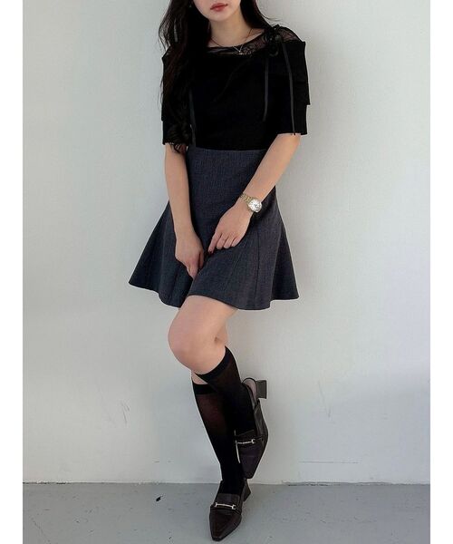 MERCURYDUO（マーキュリーデュオ）の「レース切替オフショルニットトップス（ニット/セーター・レディース・アイボリー/ブラック/チャコールグレー・FREE）」の20枚目の写真