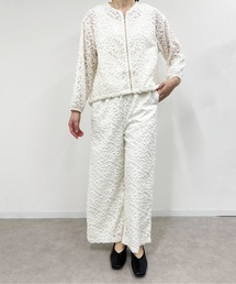 denicher  デニシェ モノトーンフラワー ジャガード イージーパンツ