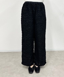 denicher デニシェ モノトーンフラワー ジャガード イージーパンツ