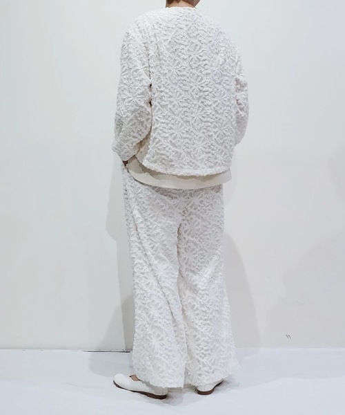 vent blanc(ヴァンブラン)の「denicher デニシェ モノトーンフラワー ジャガード イージーパンツ(その他パンツ・レディース・アイボリー/ブラック・FREE)」の5枚目の写真