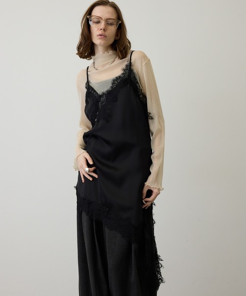 uyu.（ウユ）の「【華やかに揺れる】アシンメトリーレースワンピース（ワンピース・レディース・ブラック×ホワイト/ホワイト×ブラック/ブラック・FREE）」の16枚目の写真