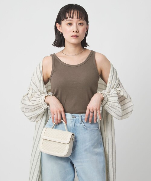 green label relaxing（グリーンレーベルリラクシング）の「ベーシック リブ タンクトップ（タンクトップ・レディース・ブラック/オフホワイト/モカ/その他1・FREE）」の7枚目の写真