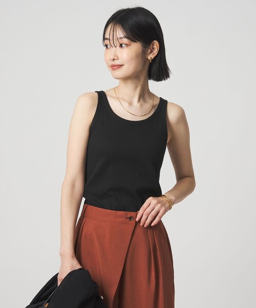 green label relaxing（グリーンレーベルリラクシング）の「ベーシック リブ タンクトップ（タンクトップ・レディース・ブラック/オフホワイト/モカ/その他1・FREE）」の16枚目の写真