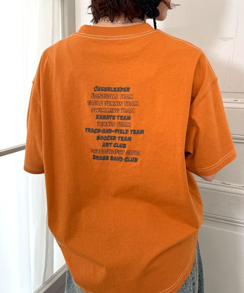 DOUBLE NAME（ダブルネーム）の「部活恐竜刺しゅうTEE（Tシャツ/カットソー・レディース・グリーン/オレンジ/オフホワイト・FREE）」の12枚目の写真