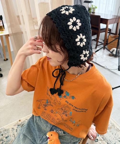 DOUBLE NAME（ダブルネーム）の「部活恐竜刺しゅうTEE（Tシャツ/カットソー・レディース・グリーン/オレンジ/オフホワイト・FREE）」の16枚目の写真