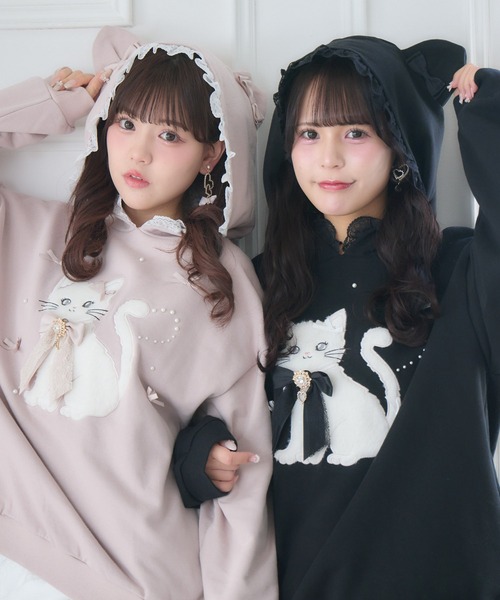 セール】RibbonCatスウェットパーカー(パーカー)|ROJITA(ロジータ セール】RibbonCatスウェットパーカー(パーカー)|ROJITA(ロジータ
